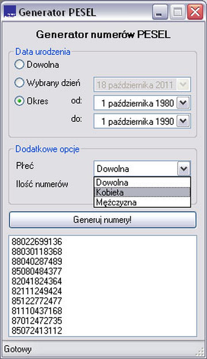 Generatory losowych numerów