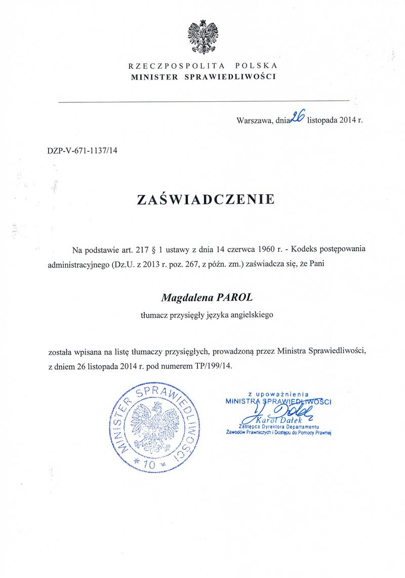 Stawki tłumaczeń przysięgłych