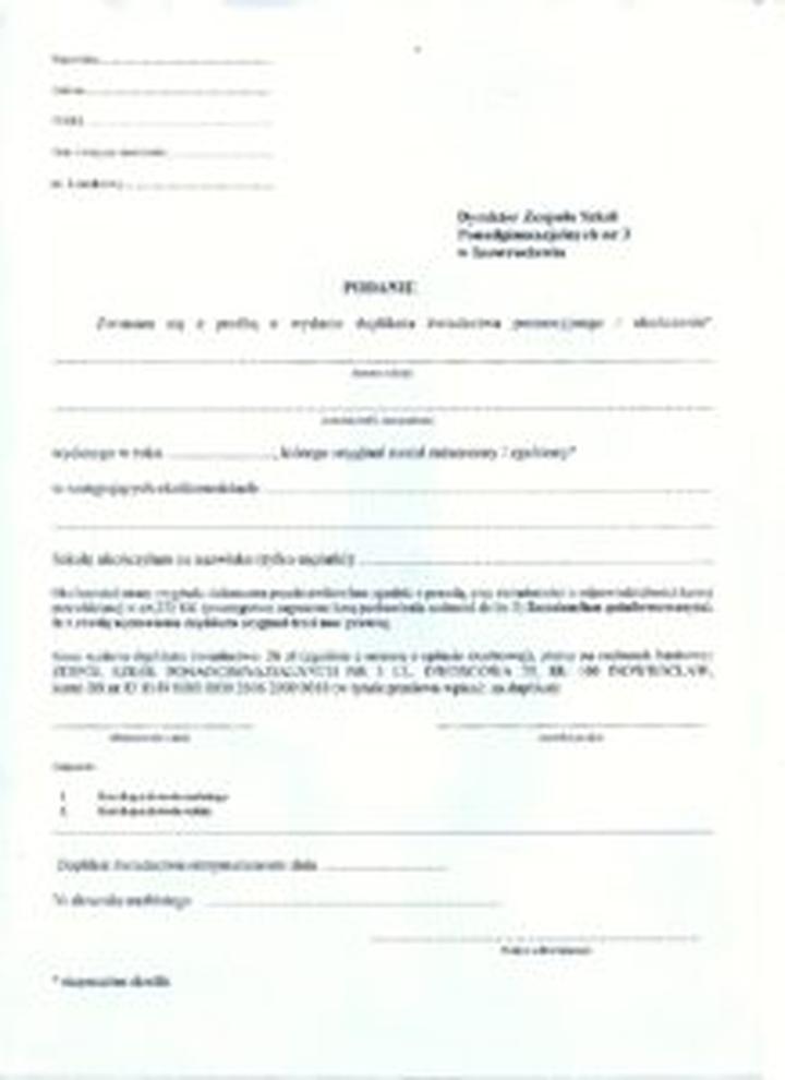 Duplikat świadectwa maturalnego